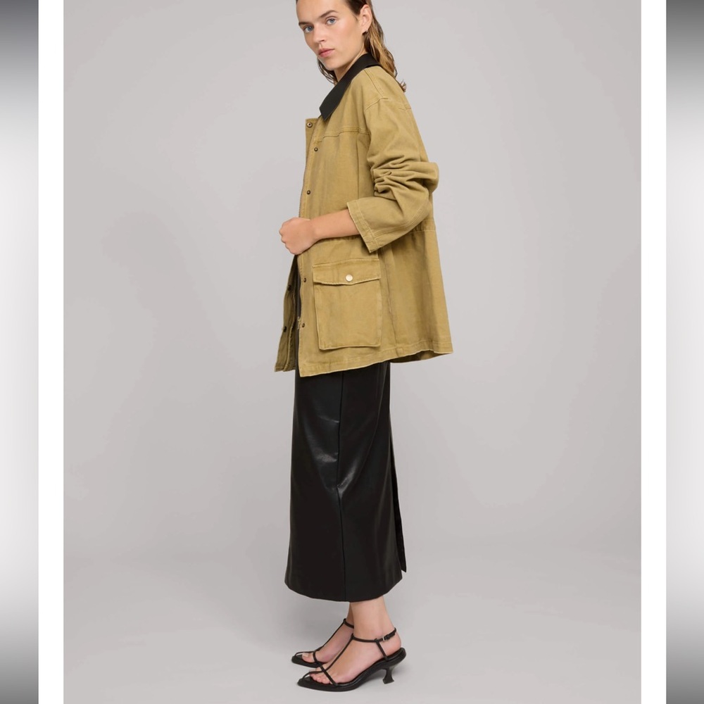 Pixie Market - Leather Collar Barn Jacket - image 4